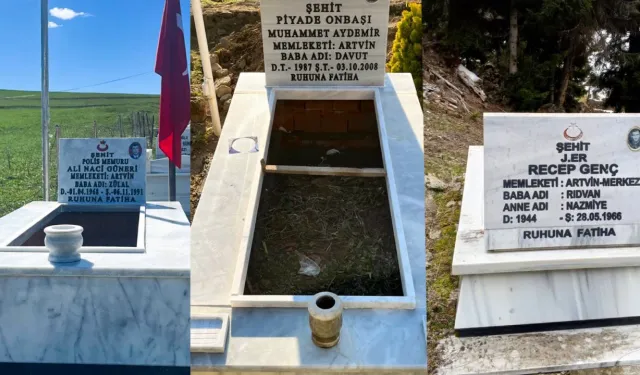 Artvin'de şehit mezarlarına bakım