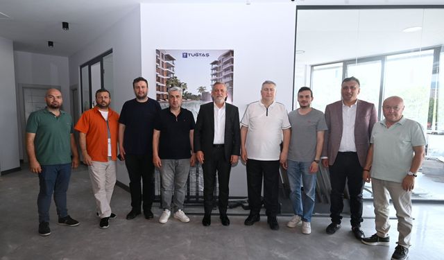 BTSO BAŞKANI İBRAHİM BURKAY'DAN  TUĞTAŞ İNŞAAT'DAN  HASAN TUĞCU VE ALİ TUĞCU'YA ÖNEMLİ ZİYARET!