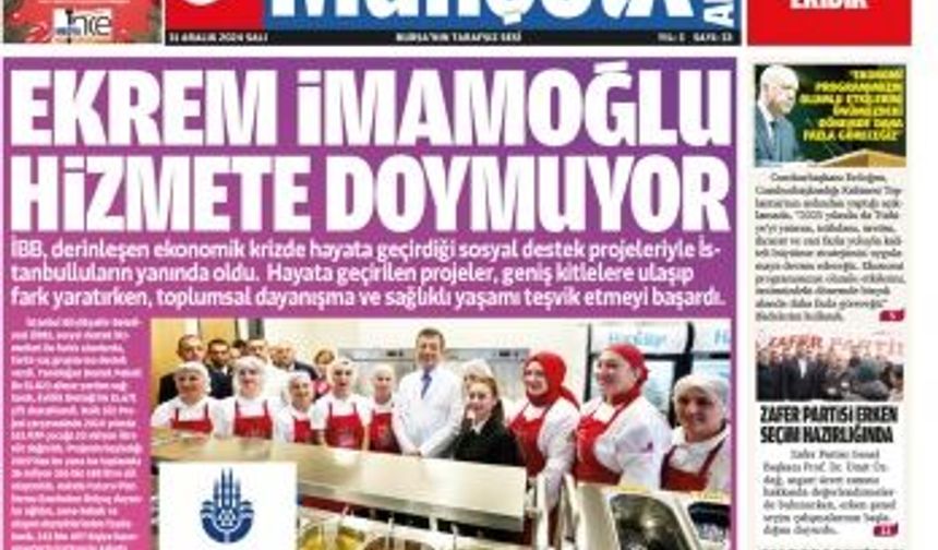 MANŞETX GAZETESİ'NİN 13.YIL 351. ANKARA-BURSA ARALIK SAYILARI ÇIKTI
