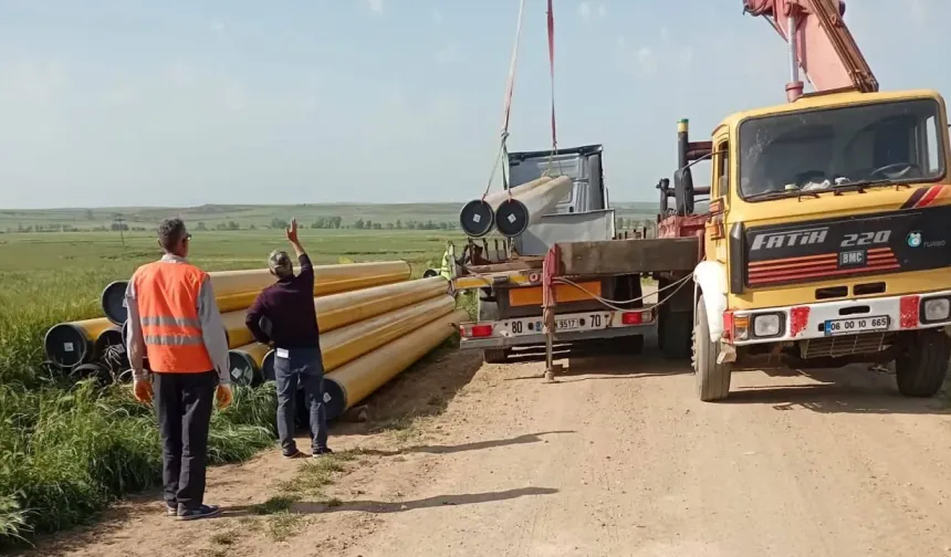 İpsala İbriktepe'de doğal gaz için ilk kazma