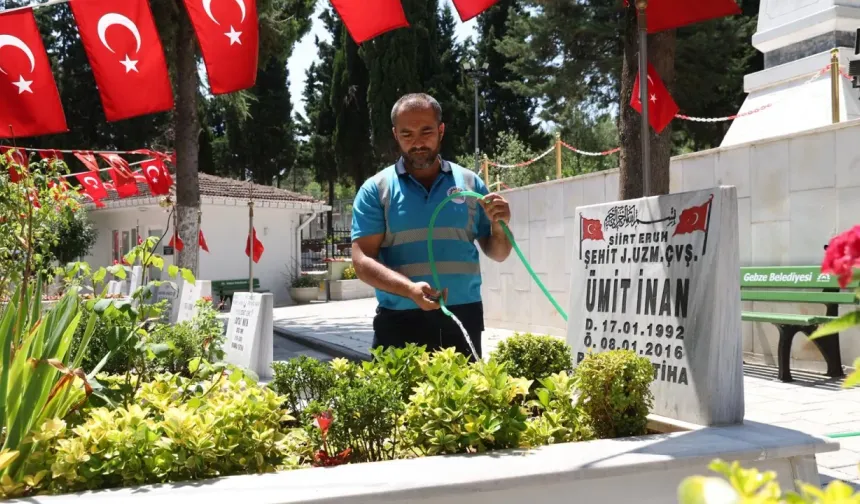 Gebze'de mezarlık ve şehitliklere kapsamlı bakım