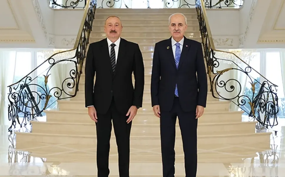 Azerbaycan Cumhurbaşkanı Aliyev, Kurtulmuş'u kabul etti